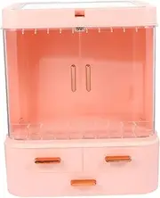 TOVINANNA Cosmetics Storage Holder Led Mirror Desktop Storage Box Rotating Makeup Organizer