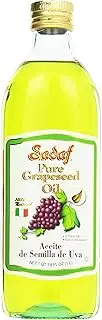 Sadaf Grapeseed Oil - Grape seed Oil for cooking - Healthy cooking oil - High Smoking Point - Cast Iron Seasoning, Skincare, Haircare, and make essential oils - Product of Italy. 33.8 Fl oz (1 L)
