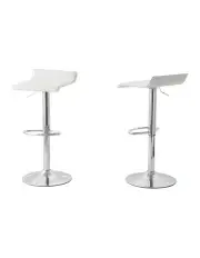 [Hacienda] Set of 2 Leather Barstools in White