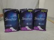3x Stayfree Ultra Thin Overnight Pads with Wings, Overnight Absorption 28 pads