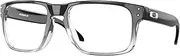 [Oakley] OX8156 Eyeglasses Bundle: OX 8156 HOLBROOK RX 815606 Polished Black Clear Fade and Large Blue leash Accessory kit, Polished Black Clear Fade