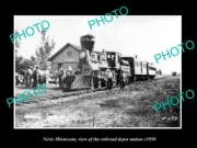 OLD POSTCARD SIZE PHOTO OF NEVIS MINNESOTA THE RAILROAD DEPOT STATION c1950