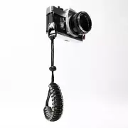 Silver/Black Paracord Adjustable Camera Wrist Strap w/ Peak Design Anchor