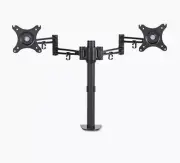Alera Pole-Mounted Monitor Arm, Dual Monitors, Black (ALEAEMA2B)
