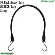 50 Pack 15" Heavy Duty RUBBER Tarp Straps TARP TIE DOWN Bungee Cords