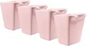 4 Pack Hanging Cup Holders,Trolley Basket Storage,Rolling Cart Accessories,4.75x4"Hanging Pencil Holder Storage Containers Hanging Buckets Hanging Bins,Plant Container,Make Up Pencil Holder(Pink)