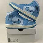 Nike Air Jordan 1 Mid SE WMNS “UNC/Ice Blue” DV1302-400 Women’s 7