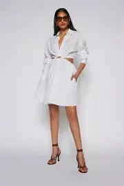 BNWT Scanlan Theodore Cotton Ring Dress Size 12 White Pockets Brand New RRP $600