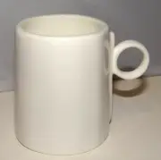 Crate & Barrel Espresso Demitasse Mug Cup White Ring Handle CB2 Organic Design