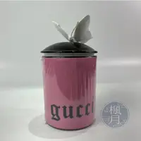 在飛比找蝦皮購物優惠-BRAND楓月 GUCCI 古馳 粉色LOGO蠟燭 白色蝴蝶