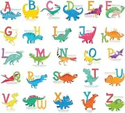 DECOWALL DS-8033 A-Z Dinosaur Alphabet Kids Wall Stickers Wall Decals Peel and Stick Removable Wall Stickers for Kids Nursery Bedroom Living Room (Small)