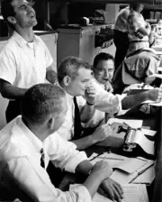 Colt Stadium Press Box Bill Giles John Wilson Al Thomy Mickey Herskowitz Photo