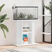 Premium White Aquarium Stand for 60x30x60 cm Tanks, Engineered Wood Construction with Moisture Resistance, Sleek Modern Design, 3-Tier Storage