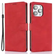 For iPhone 16 Case PU Leather Phone Cover Card Holder Clasp Protective