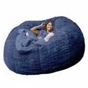 (Dark Blue) Home Lazy Sofa Sponge Bed Cover Double Bedroom Balcony Large Soft US