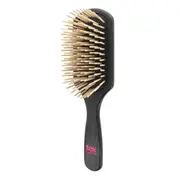 Big Rectangular Paddle Ash Wood Salone Professional Brush with Long Pins - Black - Tek