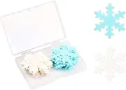 Edible Snowflake Cake Cupcake Topper, 50Pcs 5cm Edible Frozen Cake Topper, Winter Cupcake Topper, Edible Snowflake Cake Cupcake Decoration, Edible Snowflakes Cake Topper Wafer Cupcake Toppers