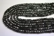 13 inch strand of natural Black Spinel Cube Faceted 4mm beads.