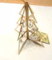 Ornament- TREE- Spectra Crystals -gold plated clear crystals
