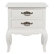 Centrum Furniture French Provincial 2 Drawer Side Table - White