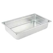 Anti-Jam Steam Pan Half-Size Reinforced Stainless Steel 4"D 24 Gauge