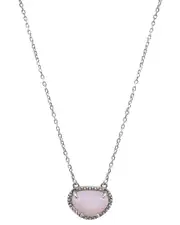 Adornia Fine Jewelry Silver 2.00 ct. tw. Opal October Birthstone Necklace