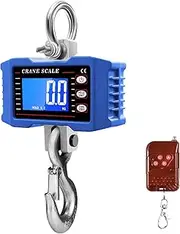 [LUOFEISHUN] Digital Crane Scale, 2200lb Industrial Electronic Crane Scale with Remote & Panel Control, Portable Hook Scales with Unit Change, High Accuracy Steelyard for Construction, Fishing(Blue)