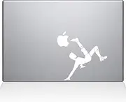 The Decal Guru Soccer Bicycle Kick MacBook Decal Vinyl Sticker - 13" MacBook Pro (2015 & Older) - White (1178-MAC-13P-W)