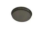 Bakemaster Loose Base Carbon Steel 30cm Quiche Pan Pie Baking Tray Round Black
