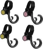 SWOOMEY 4 Pcs Outdoor Stroller Hooks Rotation Stroller Hangers Durable Material Easy Installation for Bags Keys More for Parents The Go