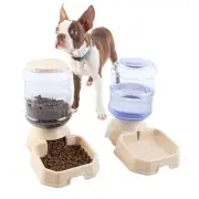 Automatic Cat Feeder and Water Dispenser - 2-Pack 3.8L/1G Dog Food and Water