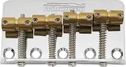 Wilkinson WBBC Vintage 4 String Bass Bridge Brass Saddles for Fender Jazz Precision Bass, Chrome