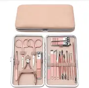 18PCS Manicure Set Professional Nail Clipper Kit - Stainless Steel Grooming Kit, Acne Needle Nail File Trimmer Eyebrow Scissors Pedicure Care Tools