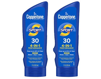 Coppertone Sport Sunscreen Lotion Performance SPF 30, 7 Fl. Oz. - Pack of 2