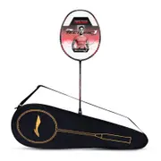 Li-Ning Tectonic 1S Carbon Fibre Strung Badmiton Racket with Full Cover | For Professional | Size: 4U (83gm) | Black-Red