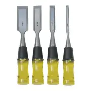 Brand New 4 Pc WOOD CHISEL SET - Clear PVC Handle FREE SHIPPING