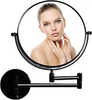InciFuerza 8 Inch Double-Sided Swivel Makeup Mirror - Wall Mounted, Foldable, 3X Magnification, Extendable Bathroom Mirror