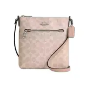 NEW COACH Mini Rowan File Bag Purse In Signature Canvas CW325 SV/Sand/Taupe