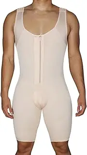 [DownLTL] Men's Shapewear Bodysuit Tummy Control Compression Shirt Full Body Shaper with Leg Shorts Slimming Shaping Waist Shaper Vests for Men, beige, Large