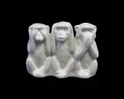 9942514 Porcelain Three Monkeys of Wisdom White Wagner & Apel 7x3x6cm