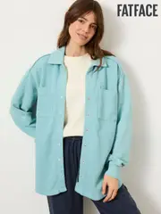 FatFace Skye Aqua Blue Waffle 100% Cotton Shirt (E98936) | $114