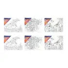 6 x Kids Printed Colouring Painting Canvas Butterfly Dolphin Art Drawing 20.3cm