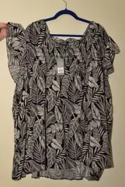 Autograph blouse size 28 black floral