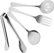 Alipis 6-Piece Stainless Steel Set Metal Tableware Kitchen Utensils Fork Spoon Kit Steak Fork Spoon Home Tableware