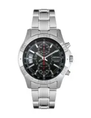 SEIKO Chronograph SNN097 SNN097P1 Men Black Dial 100m Stainless Steel Watch