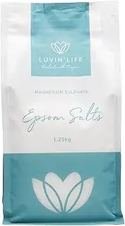 LUVIN LIFE Epsom Salt, White, Magnesium Sulphate U.S.P., 1.25 kg