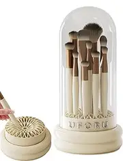 Makeup Brush Wash Bowl - Professional Makeup Brush Scrubber Deep Cleaning Cushion with Storage Holder | Air Dryer & Silicone Texture P