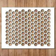 Honeycomb Stencil - Street Art Beehive Bee hive Honeycomb Stencils for Painting on Wood, Glass, Wall, Rock, Walls, Glassware, Canvas - Hexangon Honeycomb Wall Stencil (8.5x11)
