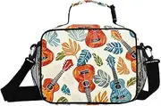 Closeup Guitars Leaves Insulated Lunch Box for Women Men - Ideal for Work, Picnics - Includes Adjustable Shoulder Strap