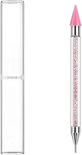 HIGHROCK Dual Ended Nail Rhinestones Picker Pencil Nail Art Design Dotting Pen,Gems Crystals Picker Wax Pen Crystal Beads Nail Art Decoration Tool with a Storage Box (PINK)